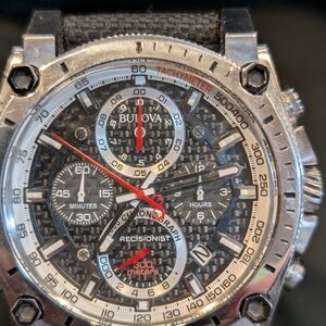 Bulova Precisionist Chronograph Black  Carbon Dial Men's Watch 98B315